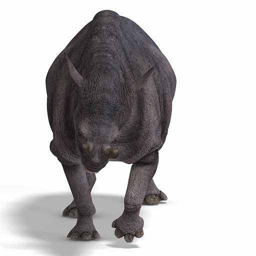 Brontotherium DAZ 02A_0001.jpg - Dinosaur Brontotherium With Clipping Path over white
